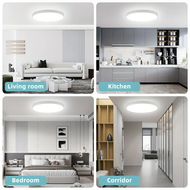 LOVHAUS Lot De 2 Plafonniers LED RGB Ronds, Télécommande, 24W 2400LM, 2700K-6500K, Changement De Couleur - 8