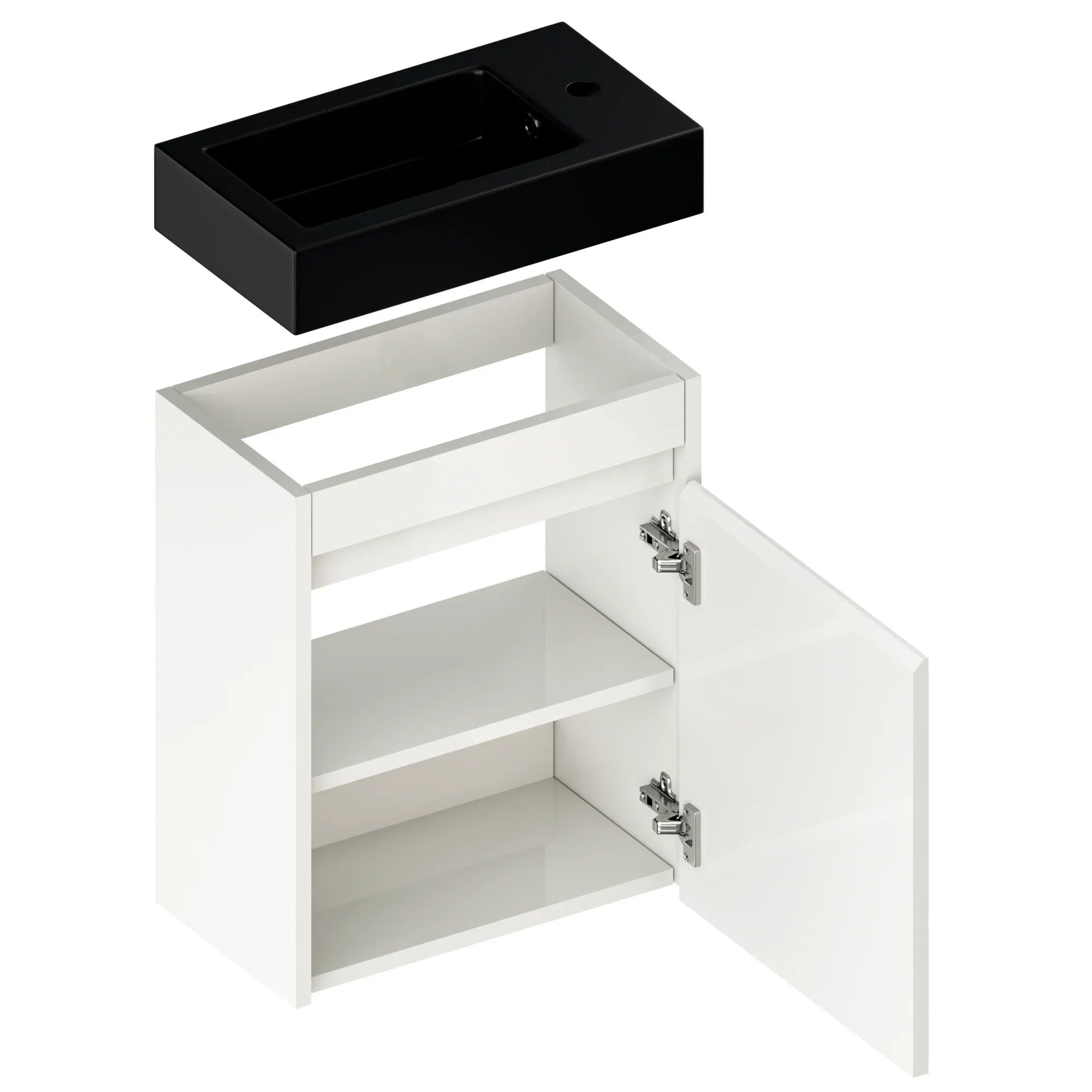 Mirlux Meuble vasque Elen – 40 x 22 x 50 cm – Blanc – Vasque noire incluse - 5