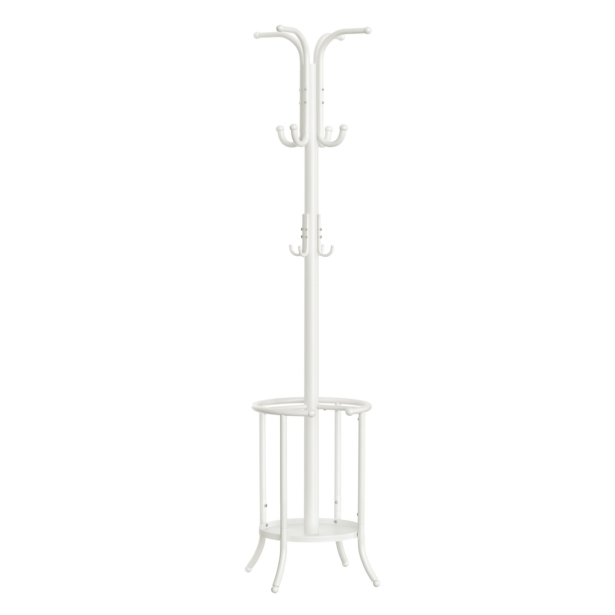 Portemanteau Sur Pied 12 Crochets Blanc – Rangement Couloir, Manteaux, Sacs, Parapluies (design Moderne)