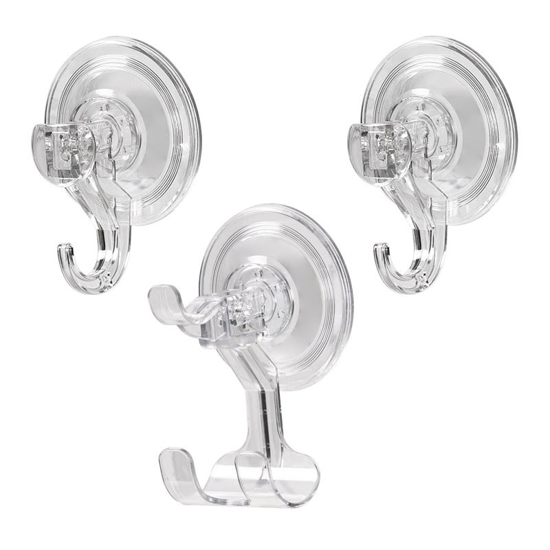 Zestaw 3 haczyków na przyssawki do drzwi prysznicowych, haczyki na przyssawki wielokrotnego użytku do prysznica, haczyki luffa do łazienki i kuchni