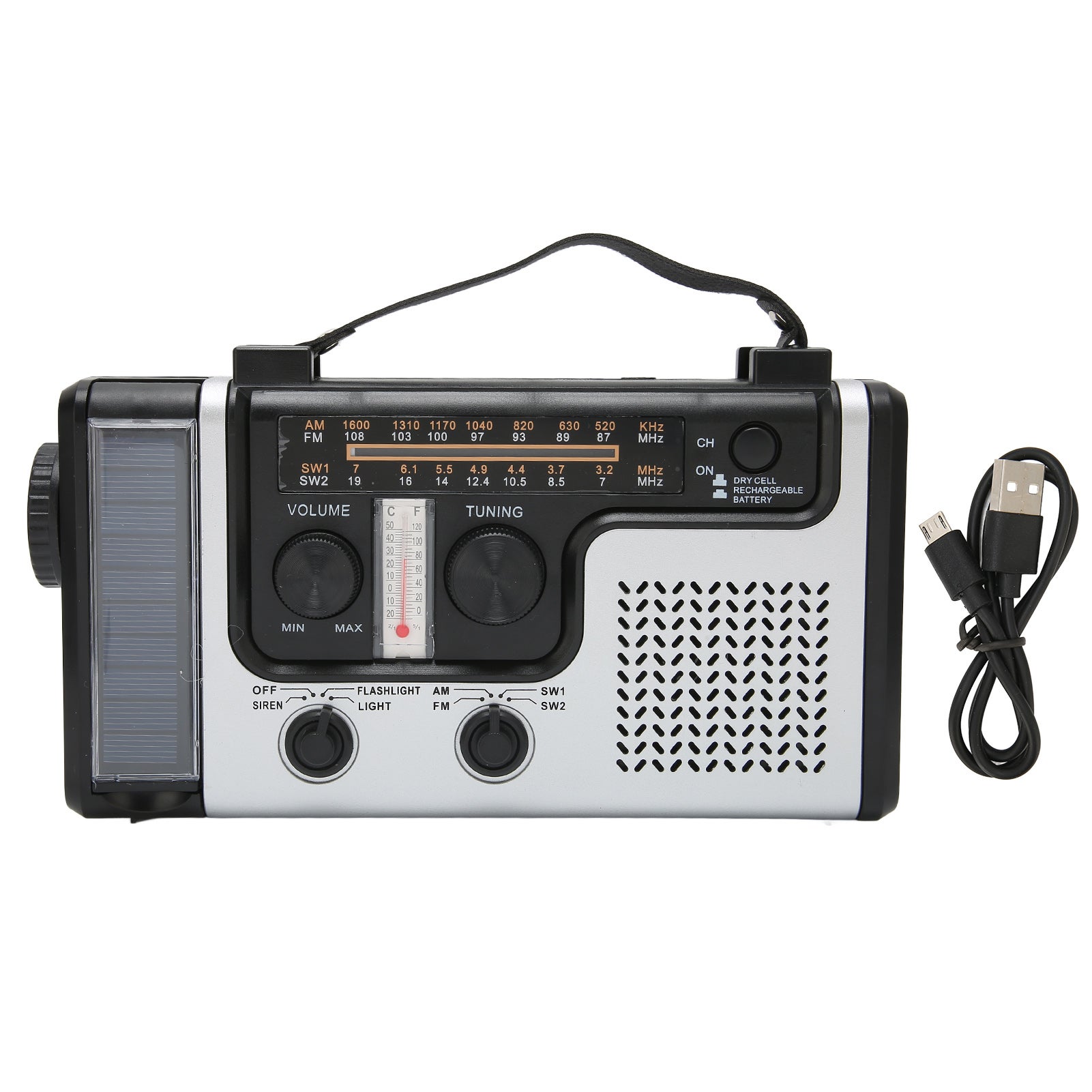 AM FM SW Radio Di Emergenza Esterna A Manovella Solare Con Torcia Portatile 91334259