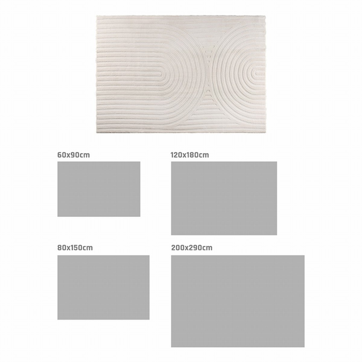 Tapete poliéster pelo curto Storesdeco branco 200x290 - 3