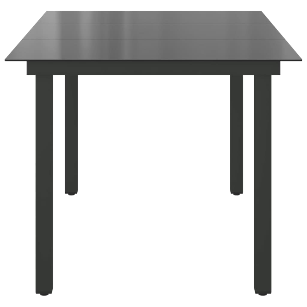 Maison Exclusive - Tavolo da Giardino Nero 150x90x74 cm in Alluminio e Vetro - 6