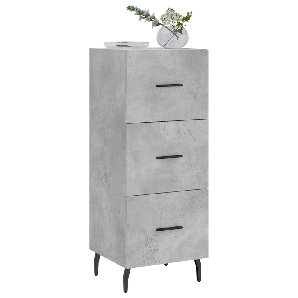 Buffet Gris béton 34,5x34x90 cm Bois d'ingénierie - 3