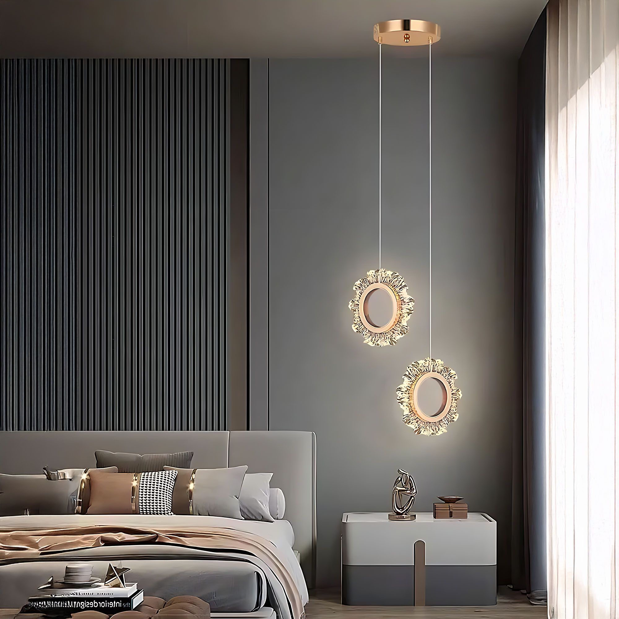 Lampa Sufitowa Wisząca Led Toolight Lhj103-2Cp Złoty, Różowe Złoto - 2