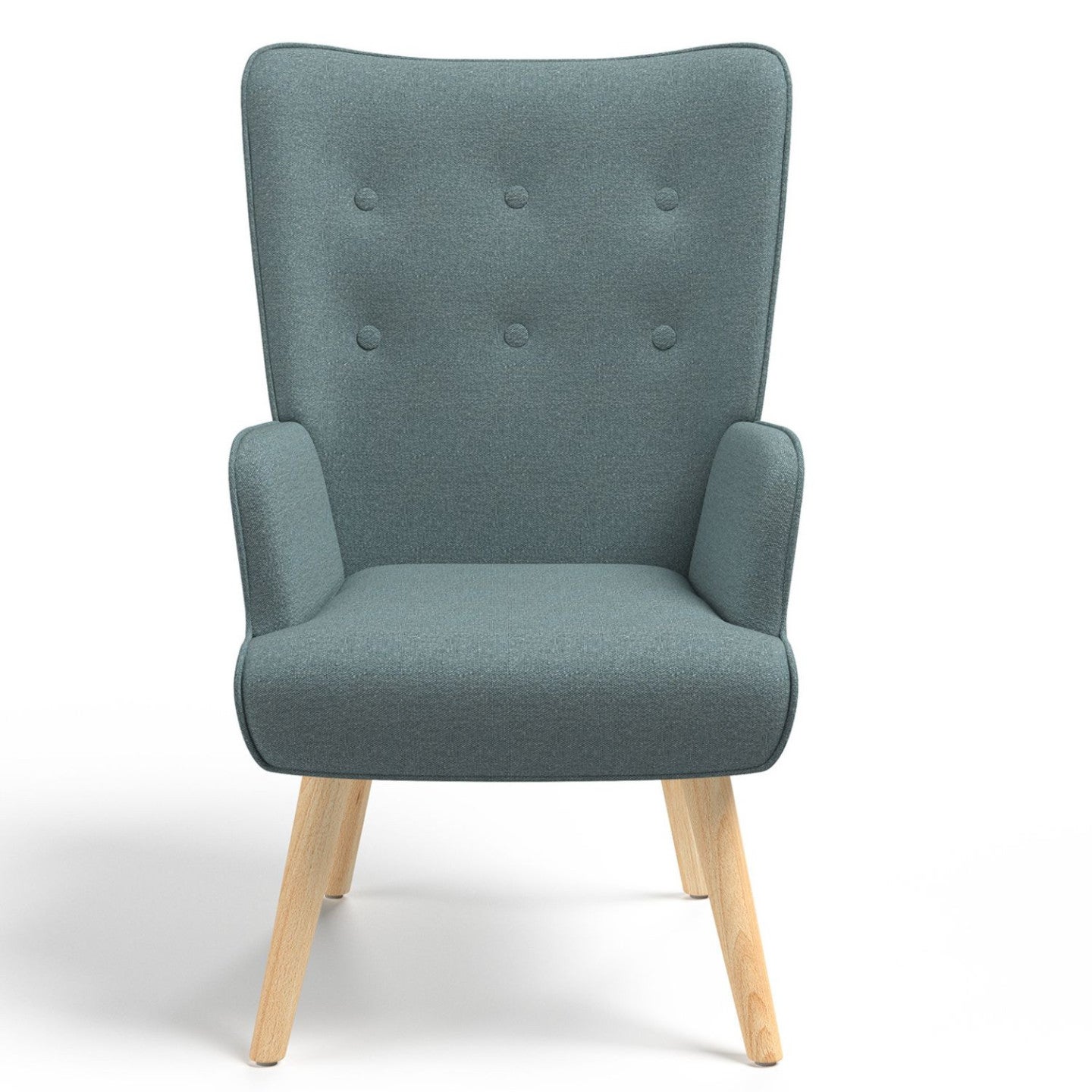 Fauteuil scandinave IVAR en tissu vert eucalyptus - 3