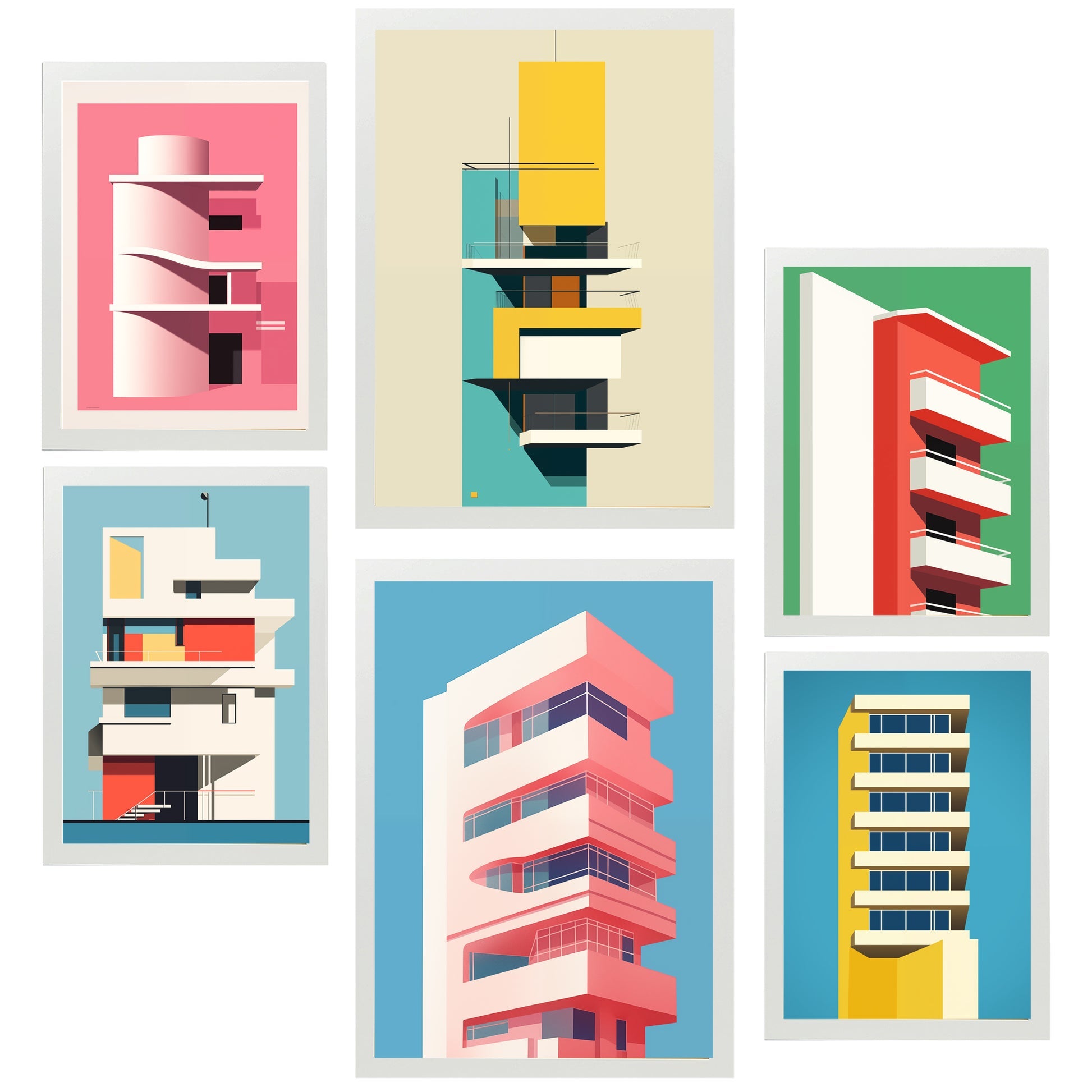 6 Posters KAWS Encadrés NACNIC - Format A3 Et A4 - Déco Murale Moderne - Pour Chambre, Bureau, Salon
