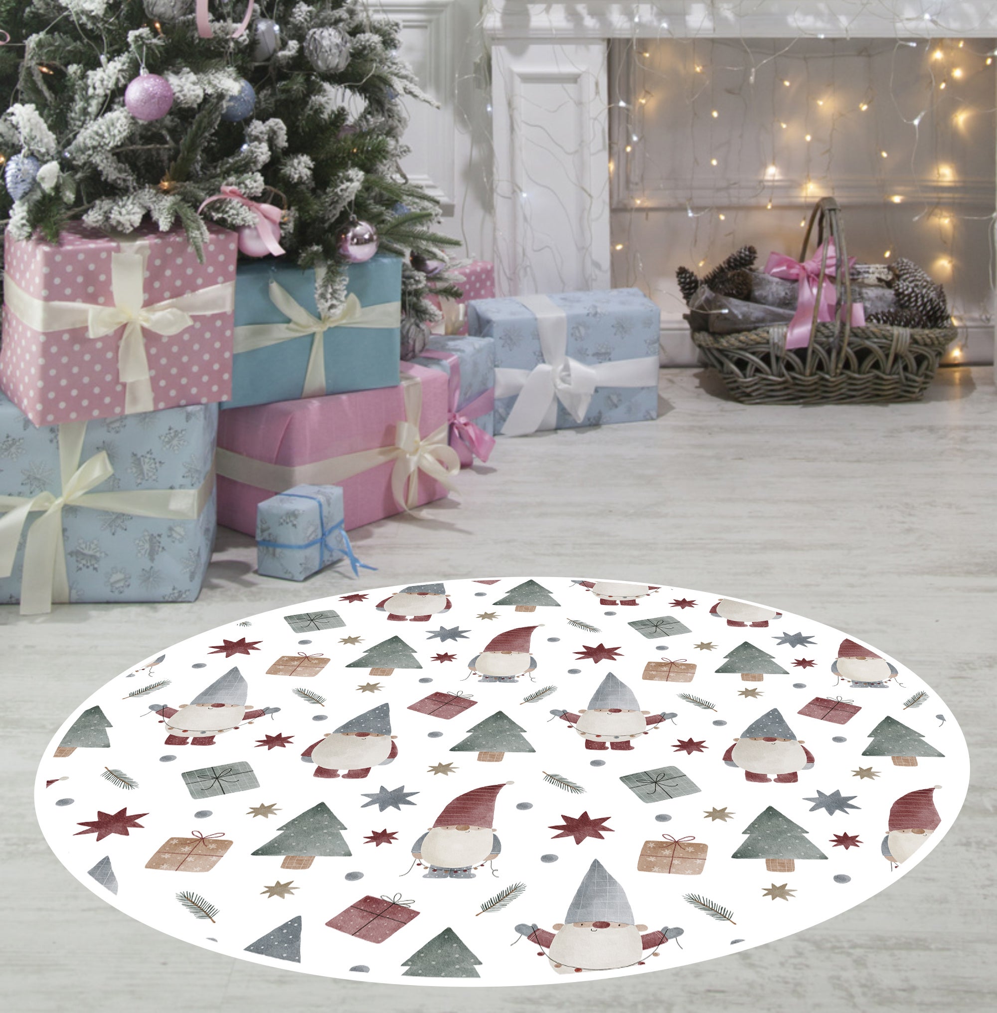Tapis De Noël Antidérapant Cuisine & Couloir Lot De 2 - Motif Festif Lavable (Noël A - 40x120 + 40x60 Cm)