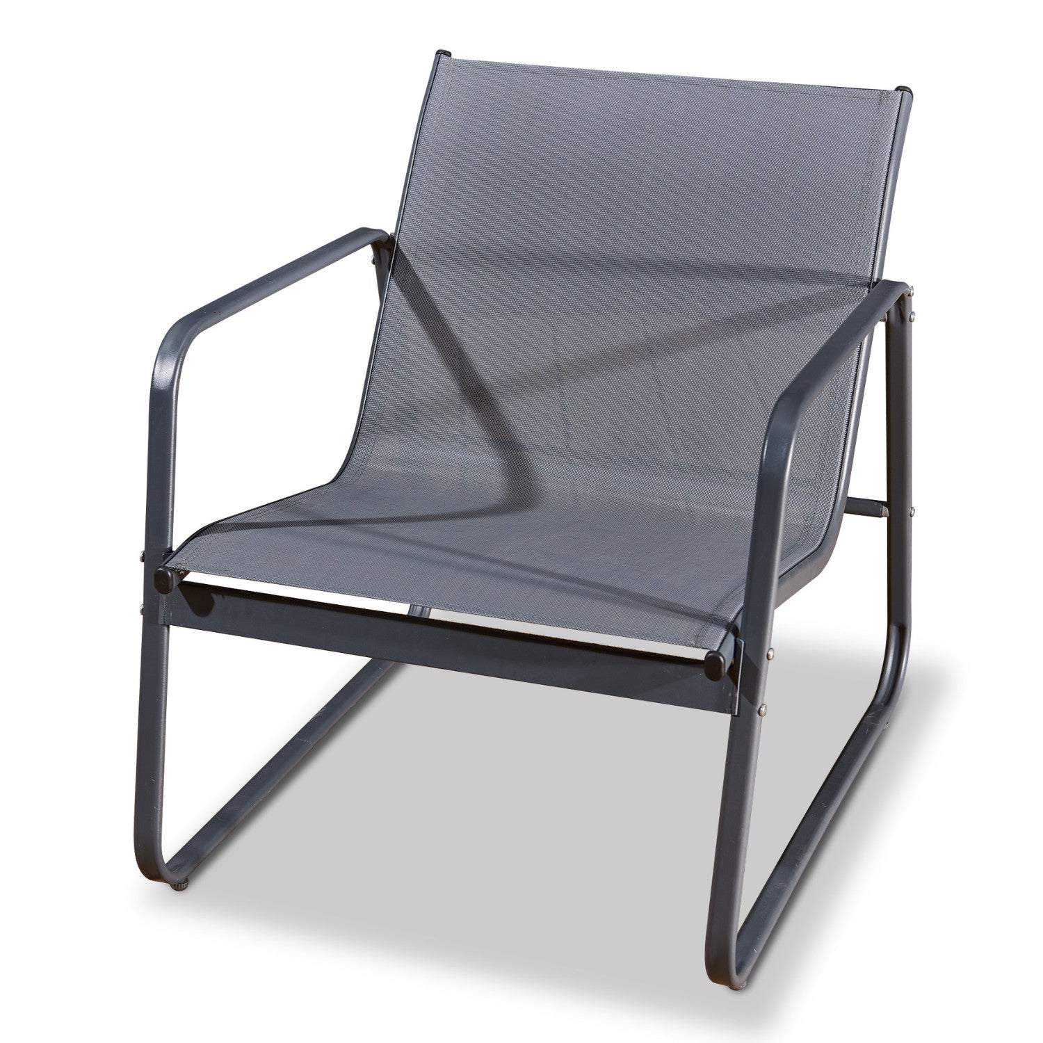 Salon de jardin 4 places en textilène et acier - Gris et Noir - ANNECY - IMS Garden - 4