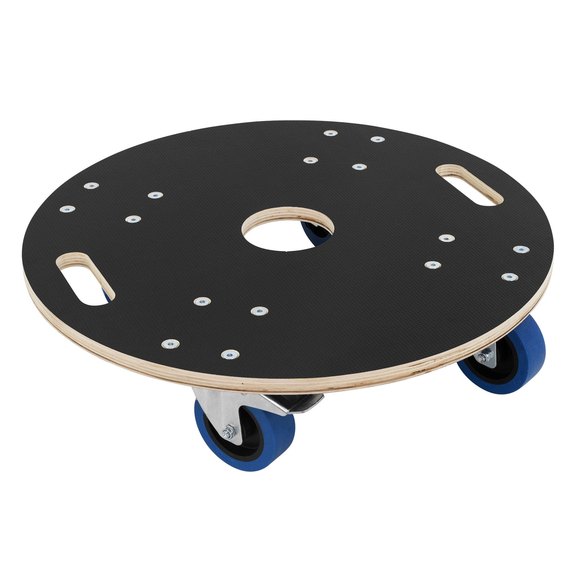 ECD Germany Wózek transportowy okragly Ø57x14,5 cm z plyta sitodrukowa i 2 kólkami z hamulcem, nosnosc 800 kg