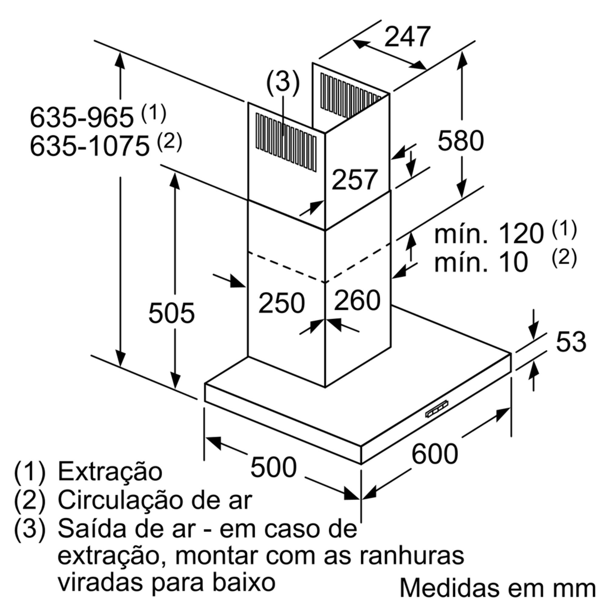 Serie 2 Chaminé de parede 60 cm Inox DWB66BC50 - 8