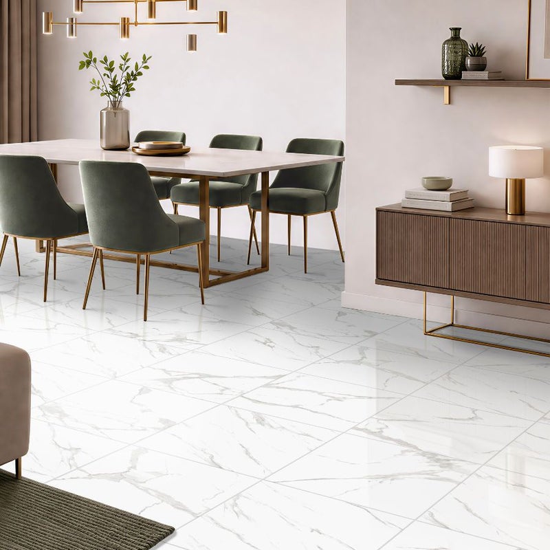Carrelage Sol Brillant CERTECA STATUARIO Effet Marbre 45x45 | Leroy Merlin