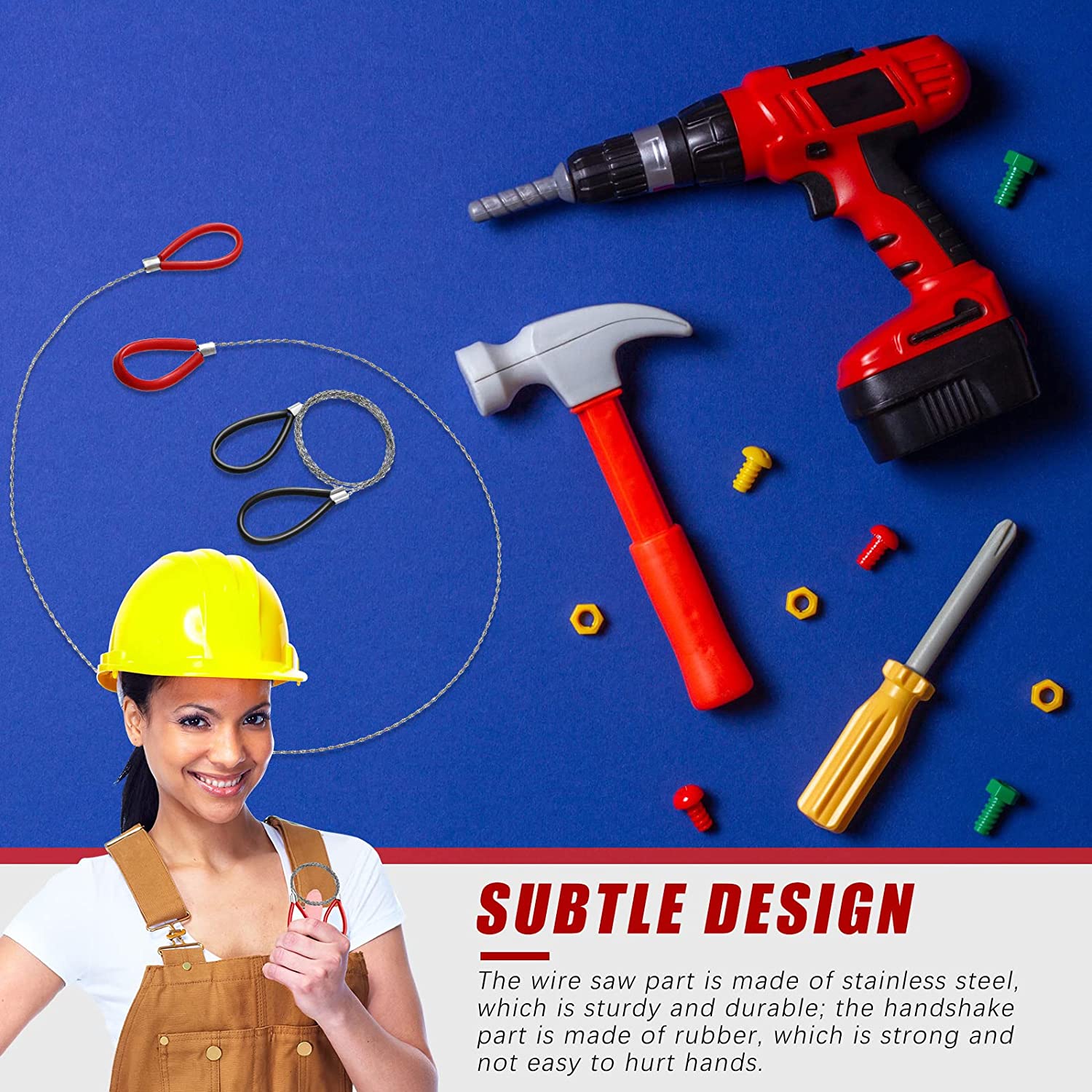 Scie à câble de tuyau en PVC scie à fil en acier inoxydable outil de coupe de fil de survie d'urgence de corde de poche à main - 5