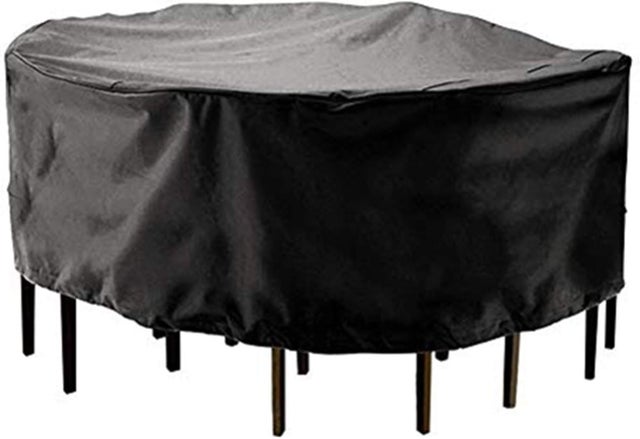 Pokrowiec na meble ogrodowe 185x110 cm, wodoodporny i gruby, na okrągłe stoły ogrodowe, odpowiedni do mebli ogrodowych i tarasowych, ochronny