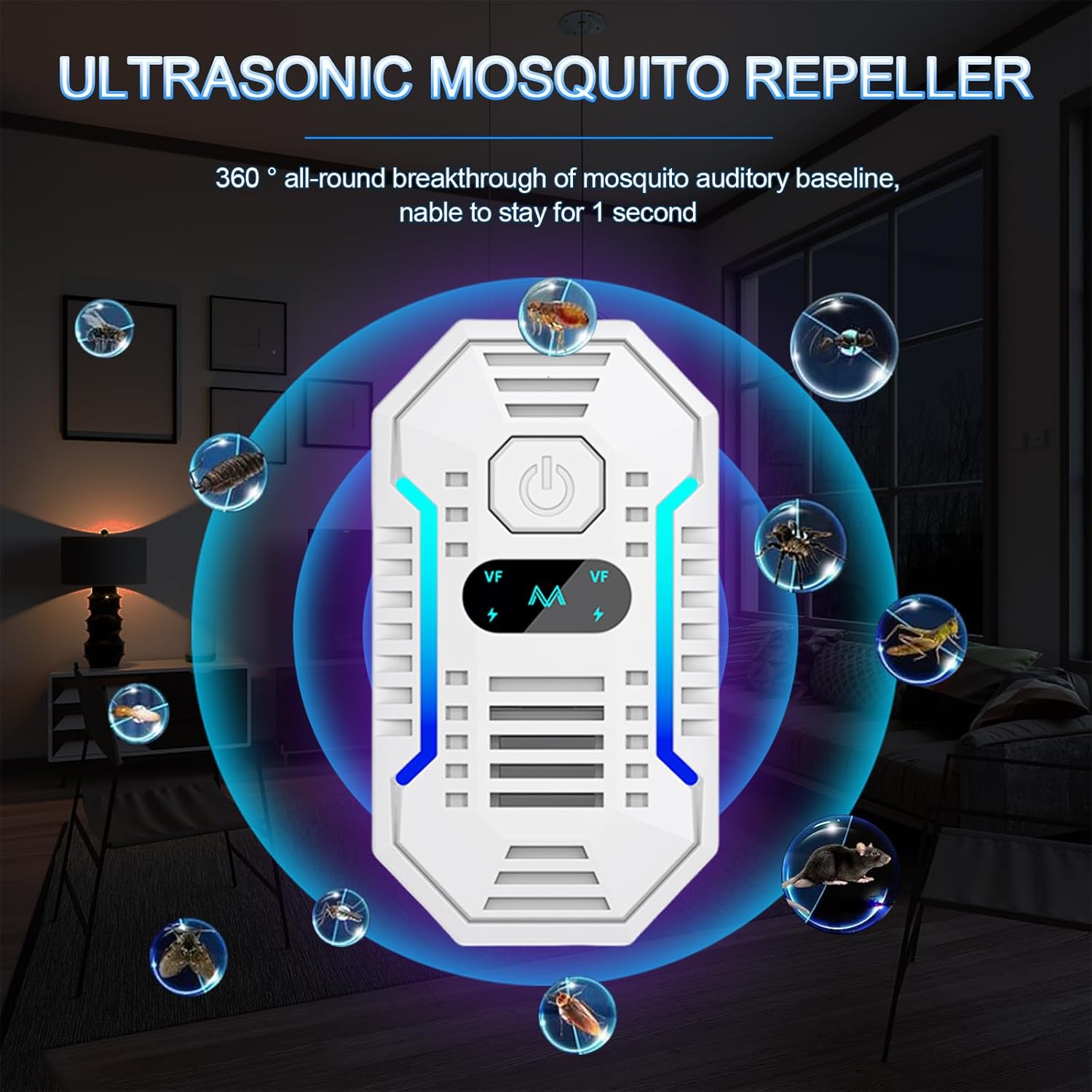 Repelente Ultrasónico De Plagas 6 Pack - Ahuyenta Mosquitos, Ratones, Cucarachas Sin Químicos, Cubre Hasta 1200 Sq Ft