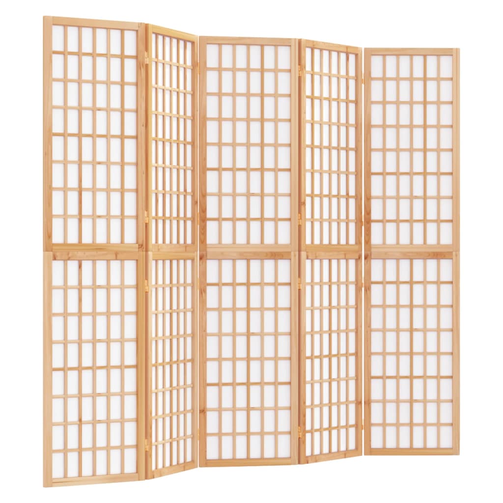 Biombo plegable con 5 paneles | biombo divisor | paravientos estilo japonés 200x170 cm cfw50640