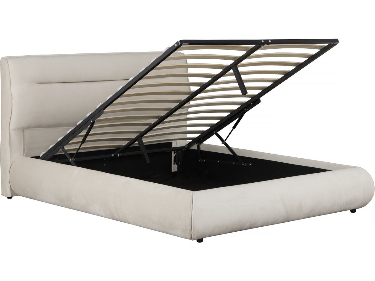 Letto matrimoniale con contenitore in velluto 