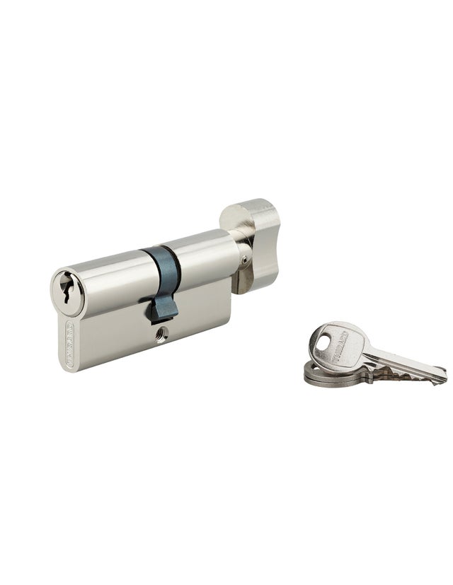 THIRARD - Cylindre de serrure à bouton, 35Bx25mm, anti-arrachement, nickel, 3 clés - THIRARD