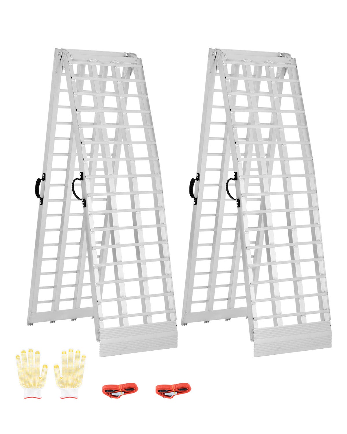 2 x Rampy aluminiowe, wytrzymałe, rampy załadunkowe z uchwytami, 305 cm, do quadów VEVOR