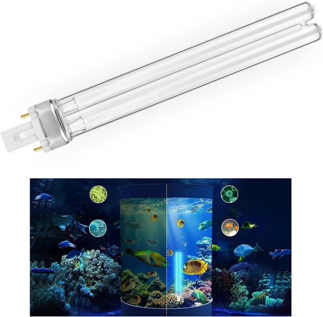 Paquete de 2 bombillas de filtro para estanques de 11 W, bombillas ultravioleta para filtros y clarificadores, bombilla/tubo UV de repuesto de 2 pine