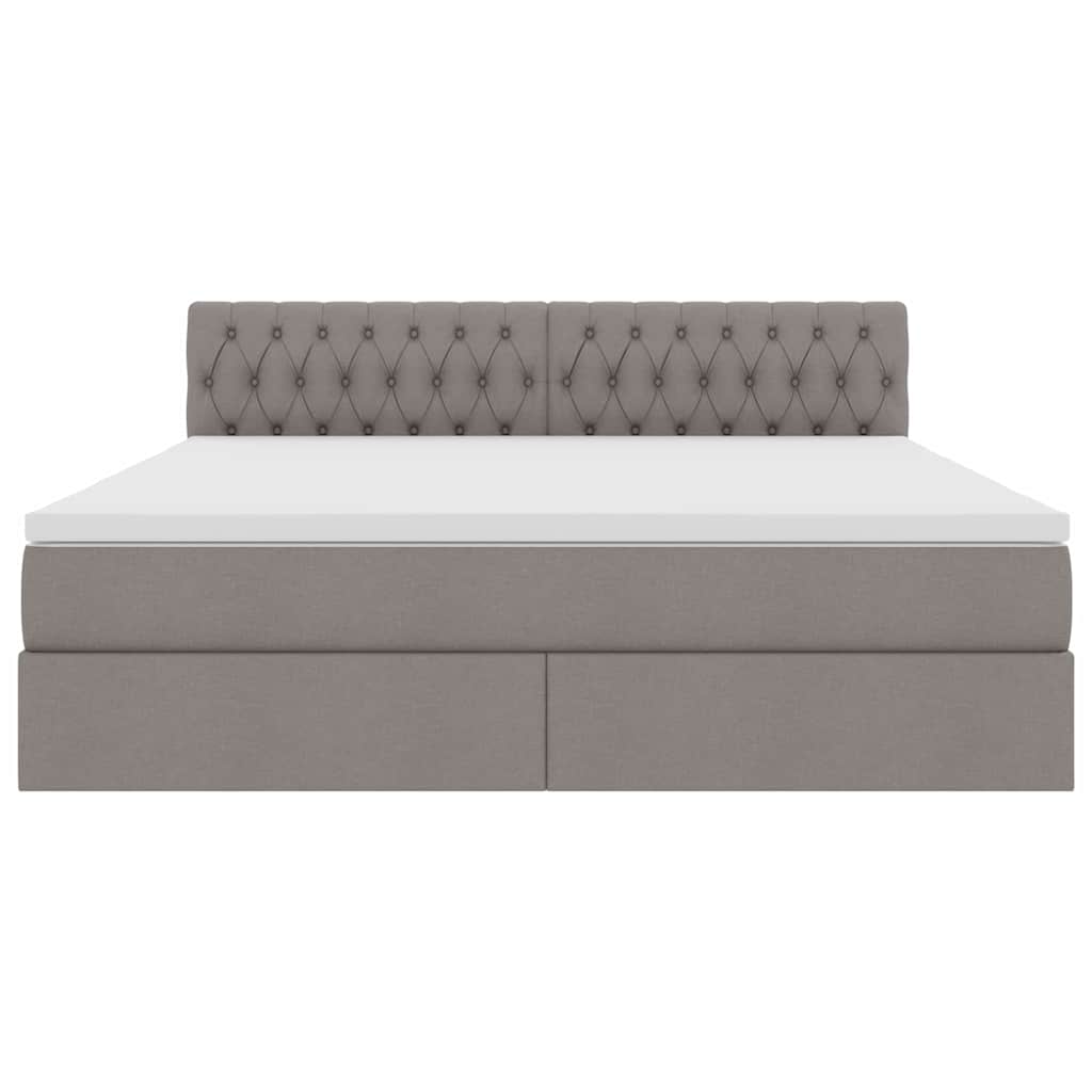 Lit avec rangement et matelas taupe 180 x 200 cm velours - 7