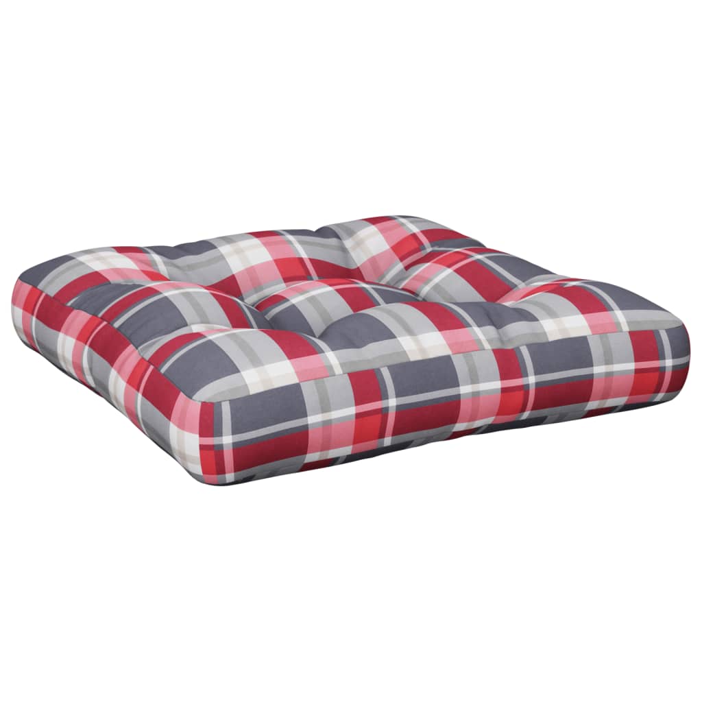 Cojín para palé - 100% poliéster - Estampado de cuadros rojos ...