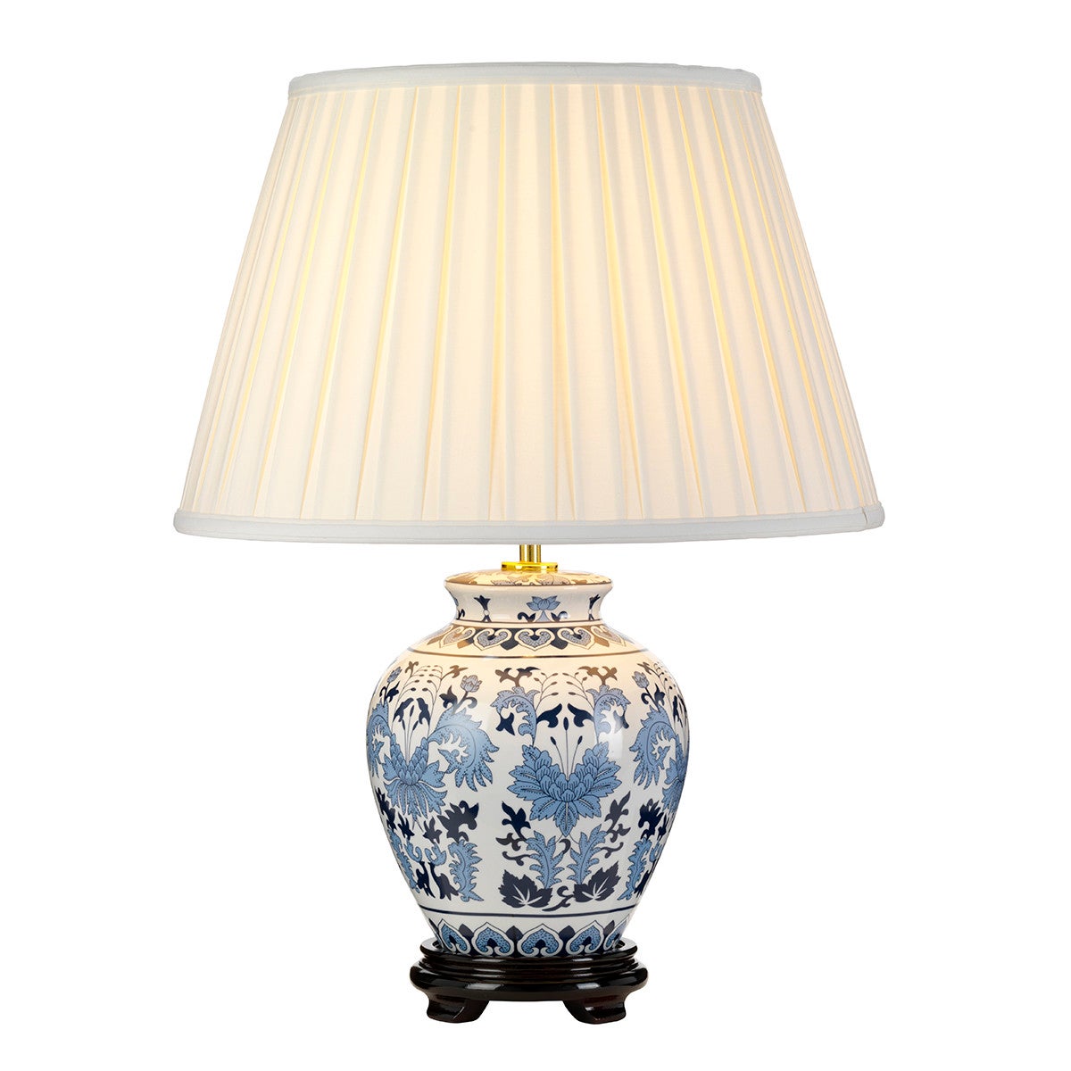 Lampa stołowa Linyi biało-niebieska 1xE27x60W ceramika / gips wym:50x35x19cm IP20 Designer's Lightbox