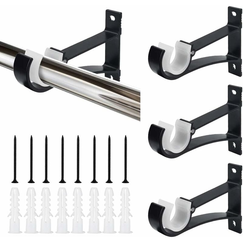 Szt. aluminiowy uchwyt na karnisz 118 cm, nierdzewny, uchwyt na karnisz, uchwyt na karnisz ze śrubami i rurą rozporową