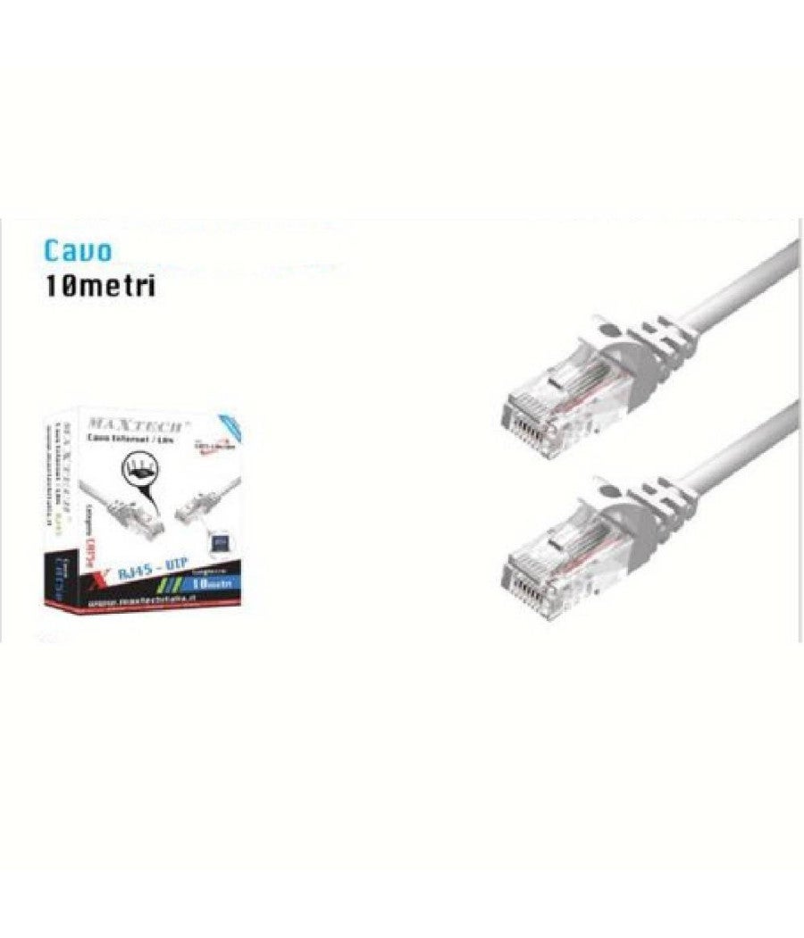 Trade Shop - Cavo Rete Lan Internet 10 Mt Cat5 Rj45 Modem Router Computer Maxtech Cat5-lan10m - - 3