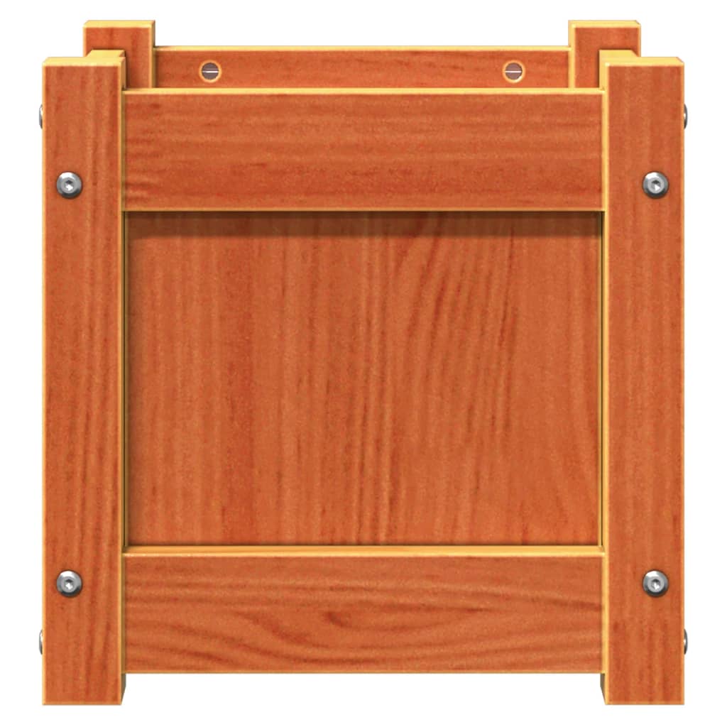 Lot de 2 Jardinières, Bac à fleurs, Pot de fleurs cire marron bois de pin massif n2385l - 6