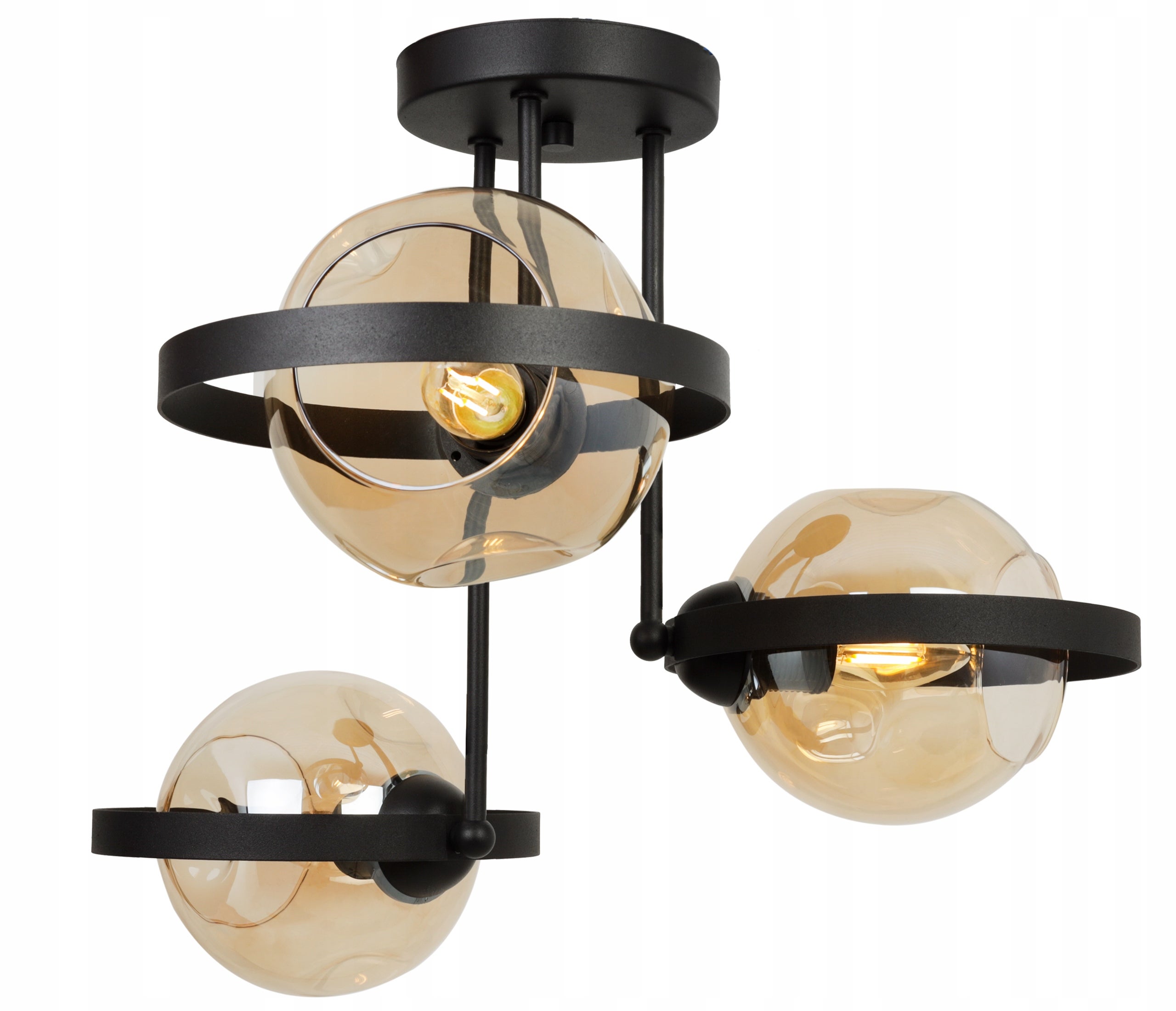 Lampa sufitowa wisząca Ring Rio modern 3xE27 abażur kule miodowe Light Home LH