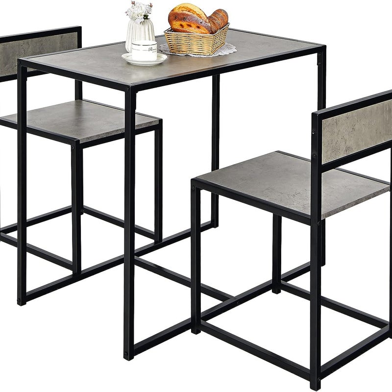 3-częściowy zestaw stolików barowych, stół do jadalni z 2 krzesłami, zestaw do siedzenia, stół kuchenny, stół koktajlowy z drewna, stół bistro do