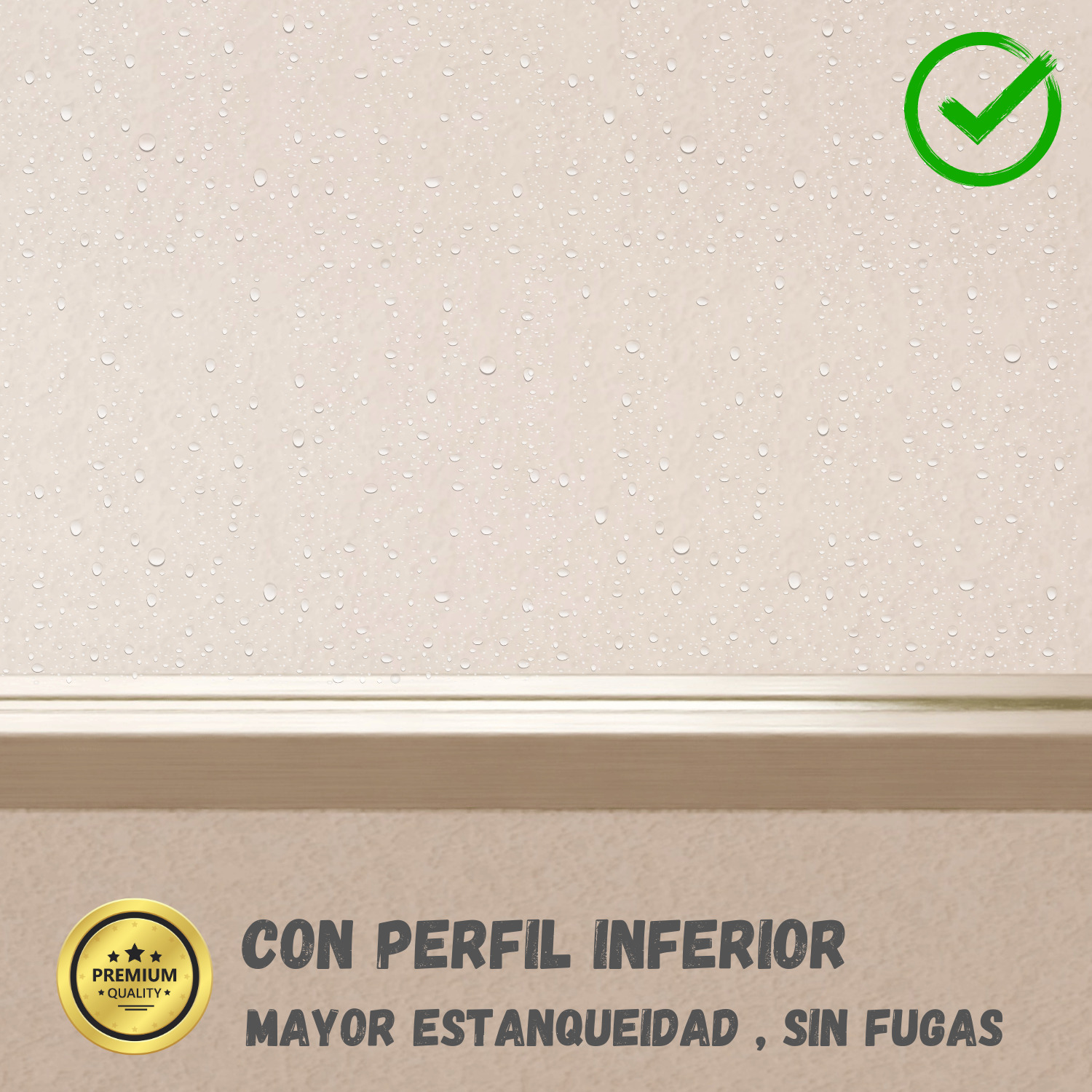 Mampara de ducha frontal corredera + fijo, con perfil inferior, Vidrio de seguridad 6mm antical, 113,5 a 118 cm x 195cm alto, REVERSIBLE, Plata - 4