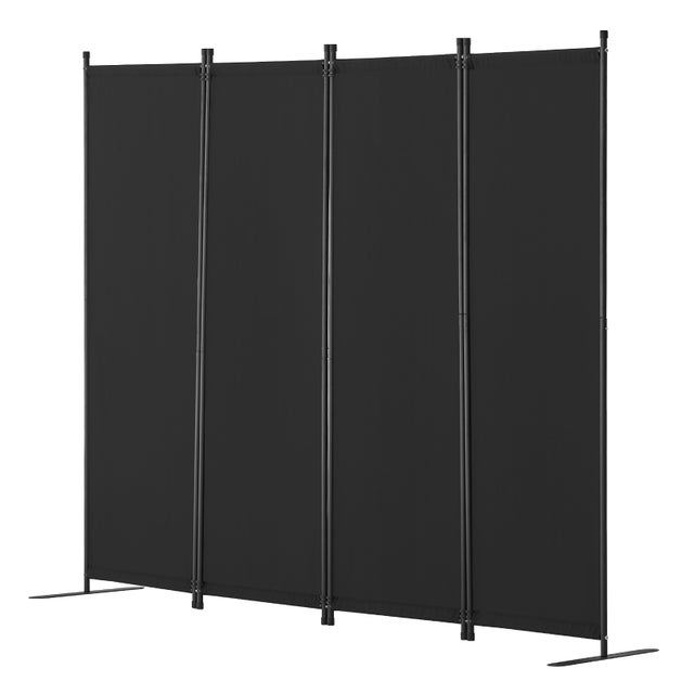 Room Divider SucceBuy 4-częściowy składany ekran prywatności ścianka działowa czarny
