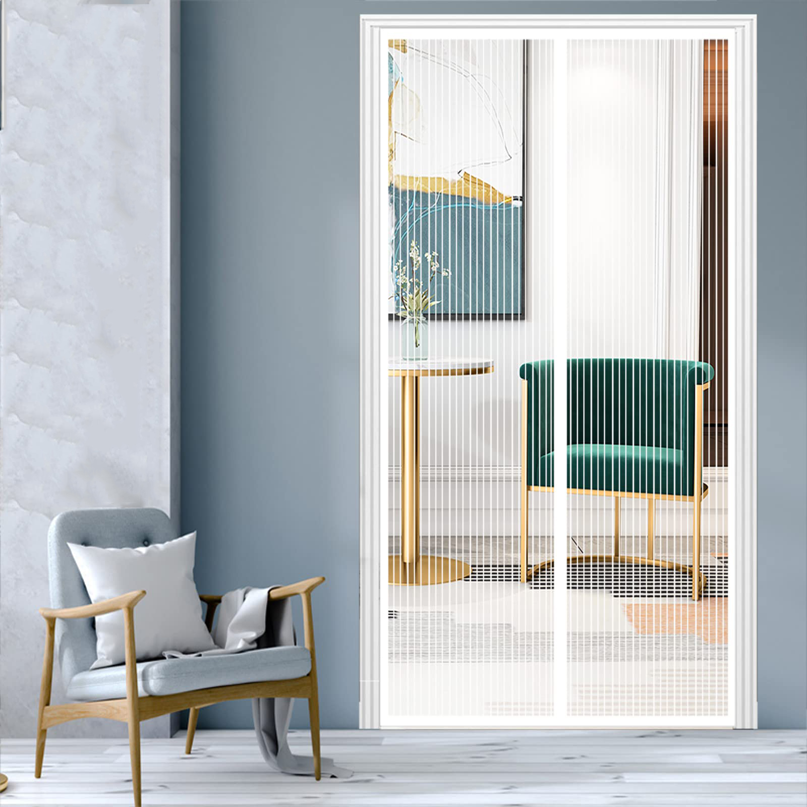 Mosquitera magnética para ventana de puerta, 100x210cm, cortina antimoscas con mosquitera magnética, cortina divisoria de malla