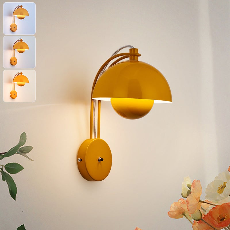 Kinkiet, Lampka nocna LED, Kinkiet w kształcie pąka, Lampa do lustra łazienkowego, 3 regulowane temperatury barwowe, Żółty