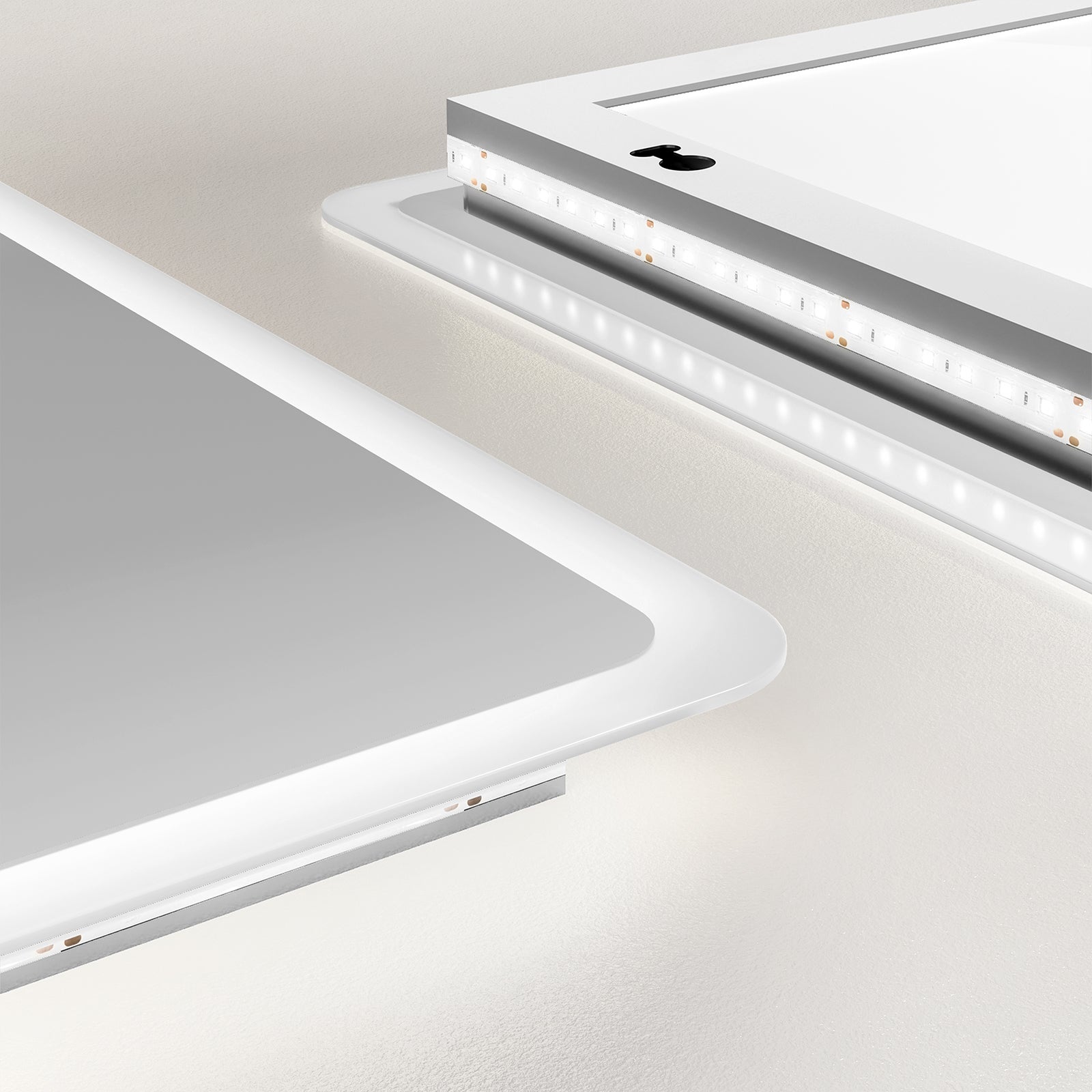 EMKE Miroir lumineux salle de bain 100x60cm, Miroir LED avec Interrupteur Tactile, 3x Grossissement, Miroir avec éclairage Lumière Blanche Froide - 8