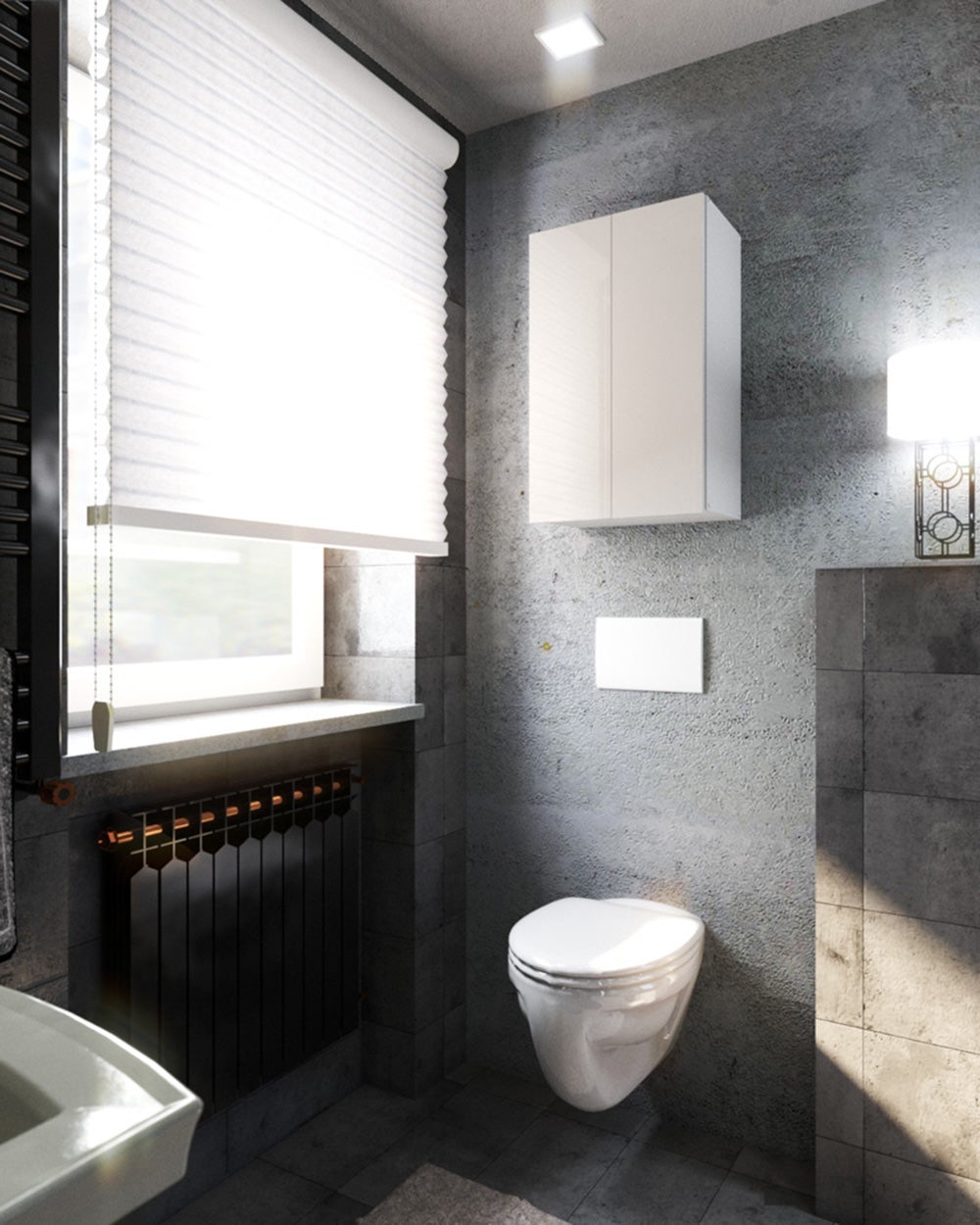 Szafka łazienkowa wisząca nad umywalkę 60cm zamykana biały połysk - 3