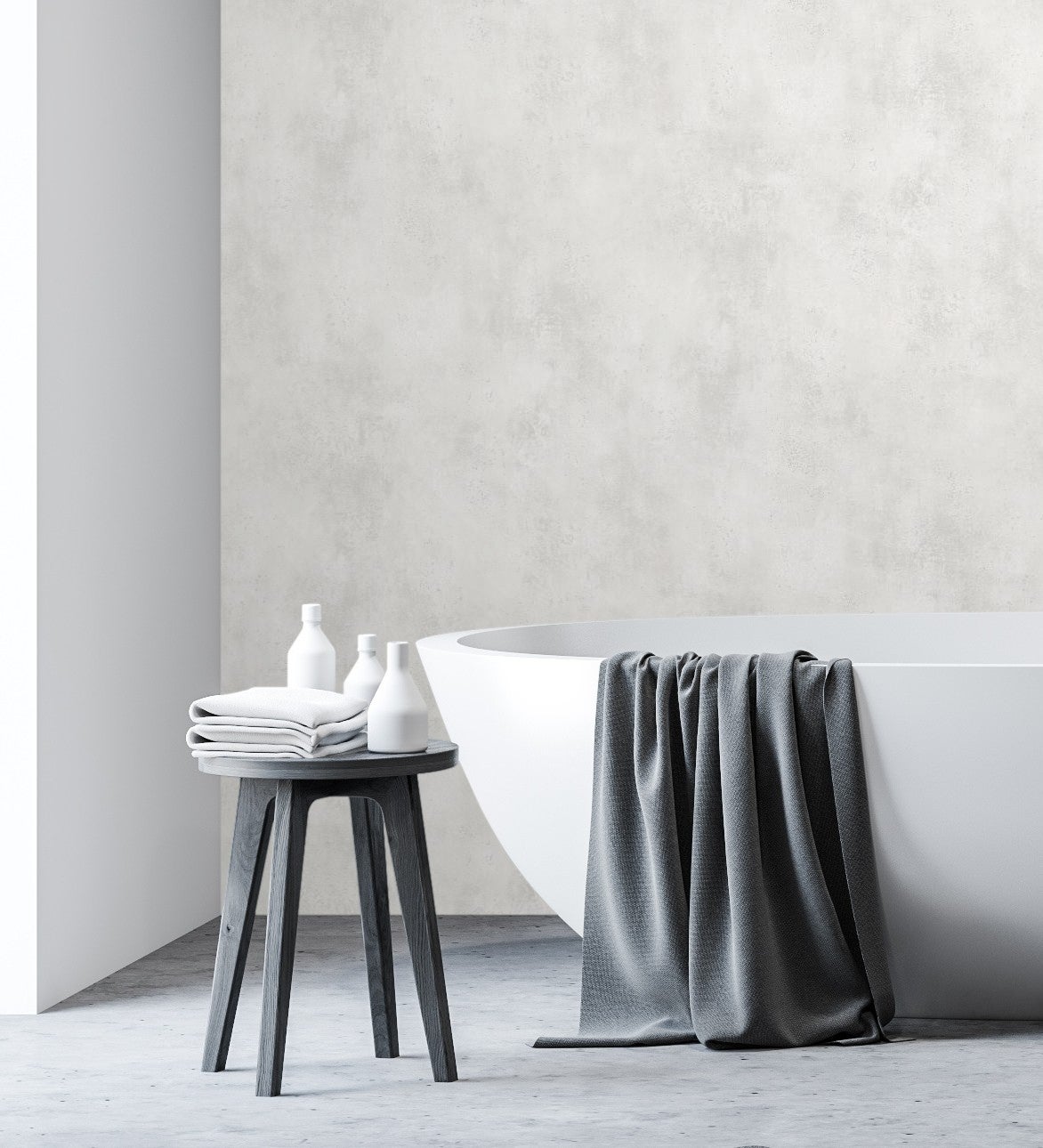 Papel de parede vinílico efeito de betão estucado em cor cinza quente claro com textura em - Hannover 128804 da GAULAN - Rolo de 10 m x 0,53 m - 6