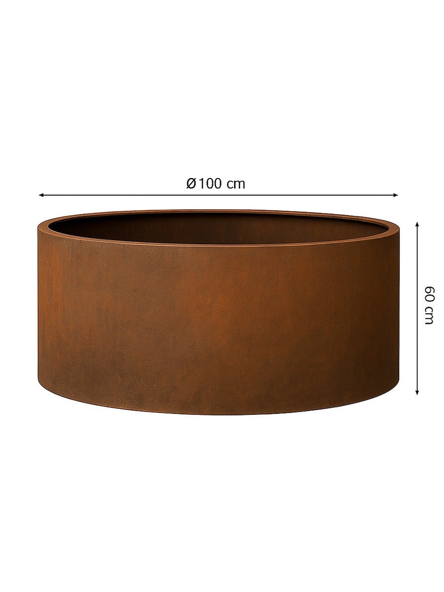 Jardinière Ronde Acier Corten | (ø 100x60cm) - 2