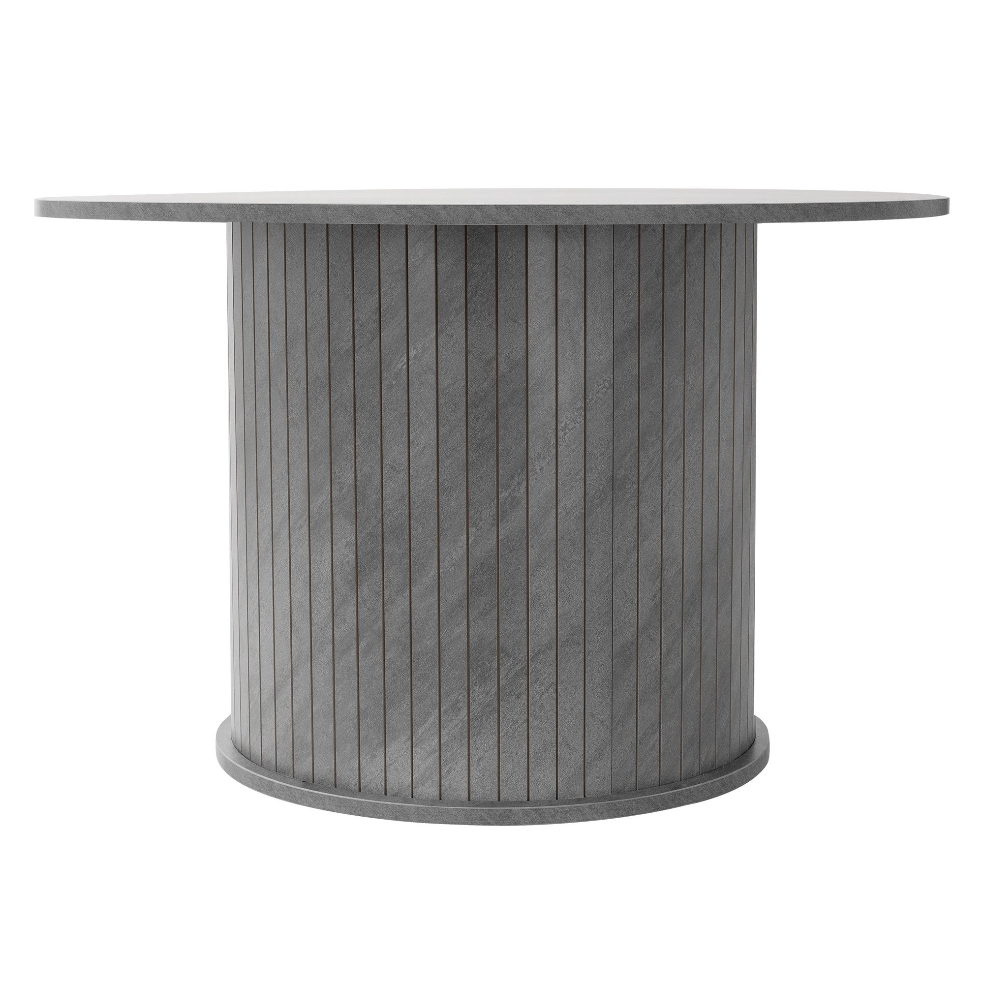 ML-Design okrągły stolik kawowy 80x80x50 cm beton szary z przesuwanymi drzwiczkami pojemny nowoczesny stolik do salonu kawy herbaty serwowanie - 3
