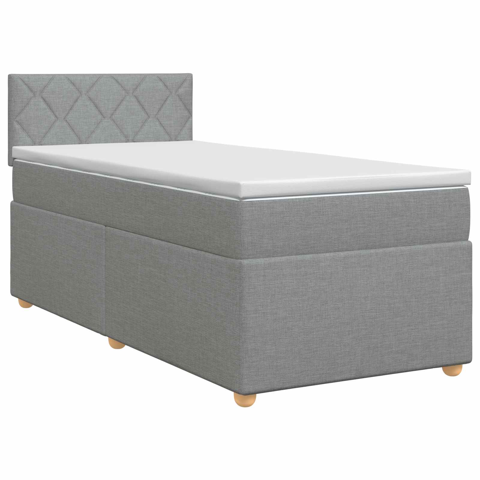 Cama box spring con colchón Gris Claro 90 x 190 cm Tela | Leroy Merlin