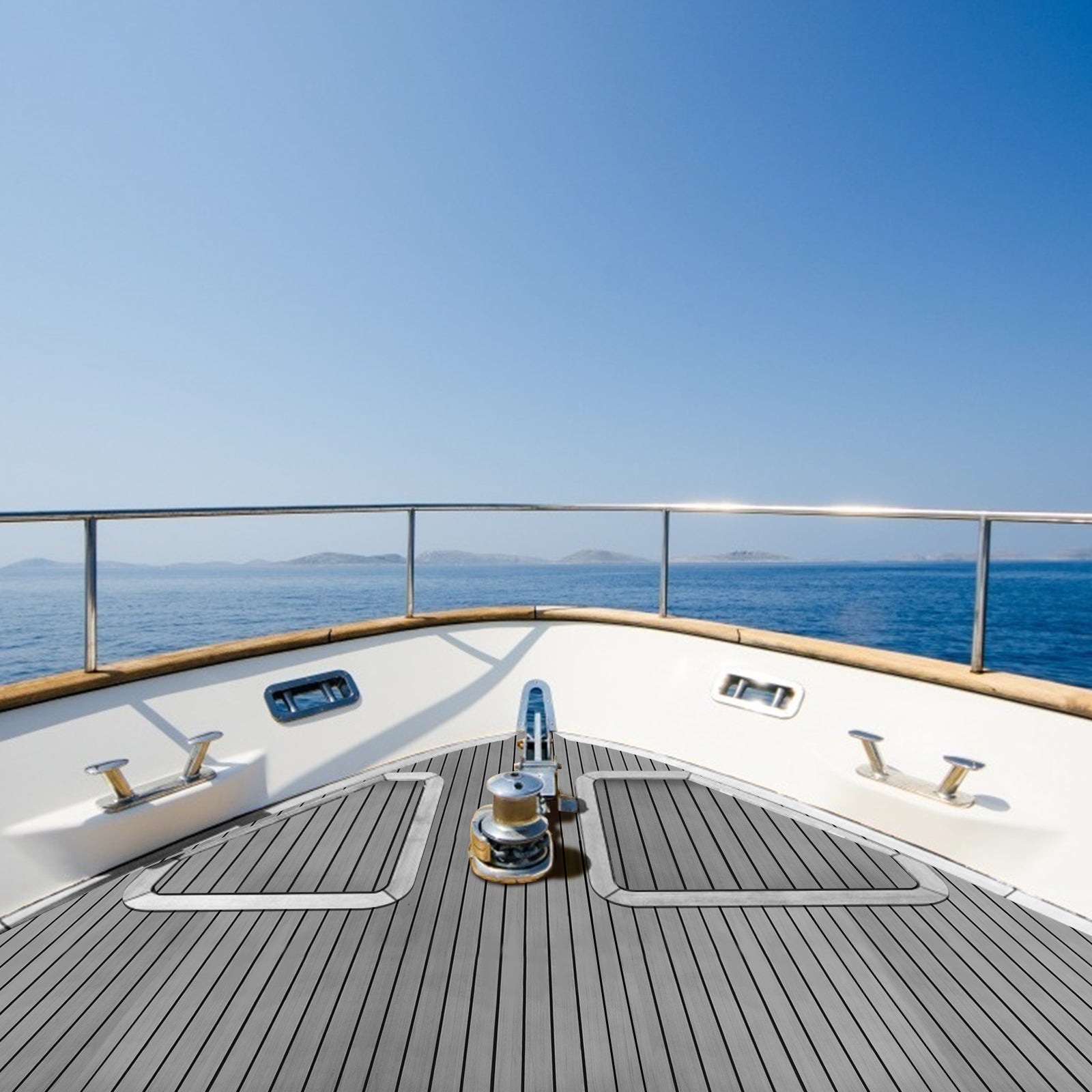 Tapis de Sol Tapis de Pont en Mousse EVA Teck Yacht Tapis de Sol Auto-Adhésif 240x90cm Gris - 5