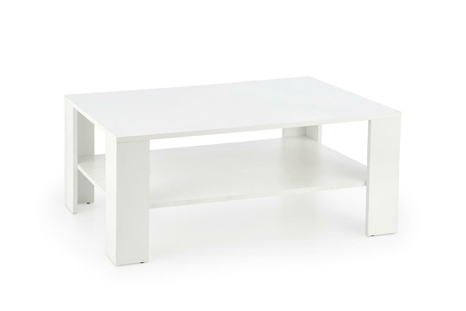 Stolik kawowy Tastur prostokątny z półką INTESI biały nowoczesny do salonu 110x65 cm 1 szt.