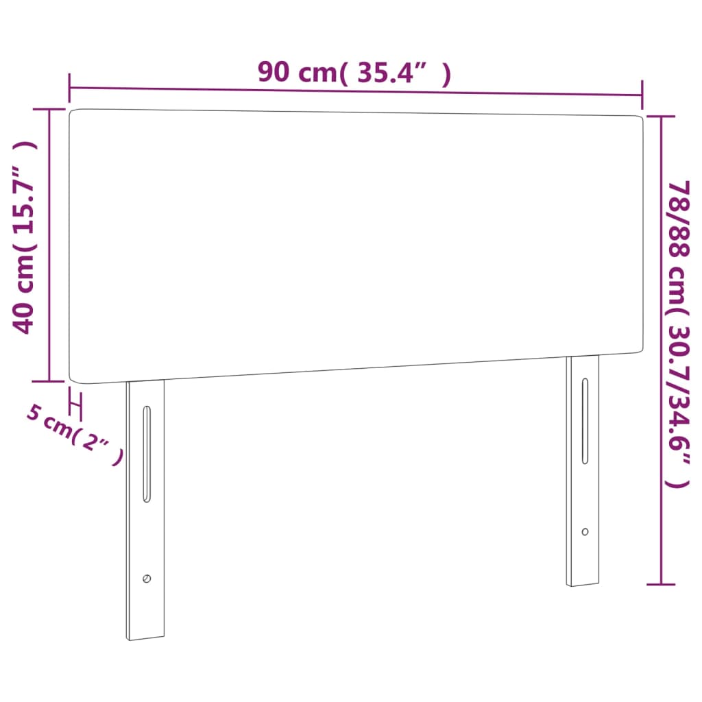 vidaXL Cabeceira de cama couro artificial 90x5x78/88 cm preto - 7