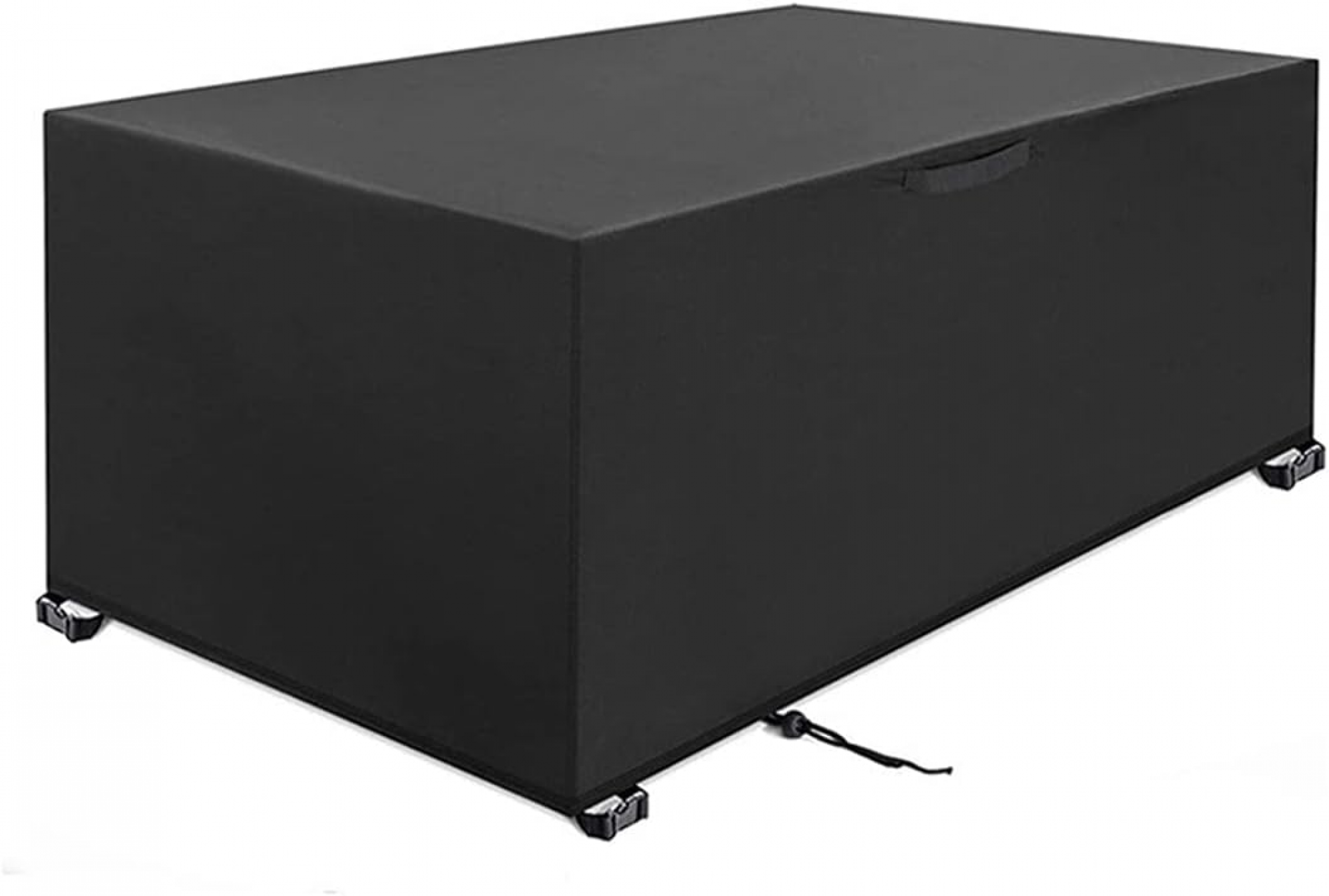 Wodoodporny pokrowiec ochronny na prostokątny stół ogrodowy, wykonany z tkaniny Oxford 420D, 200 x 160 x 70 cm (czarny)