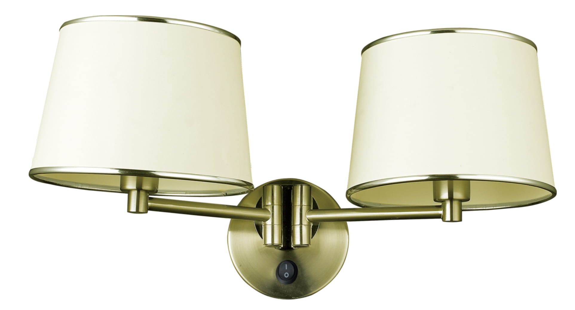 Kinkiet ścienny Ibis biały mosiądz-złoty 2xE14x40W wym: 25 x 48 x 25 cm tkanina IP20 Candellux