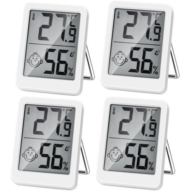 Thermomètre et hygromètre d'intérieur numérique de haute précision, moniteur de température et d'humidité, indicateur thermo-hygromètre (4 pièces)