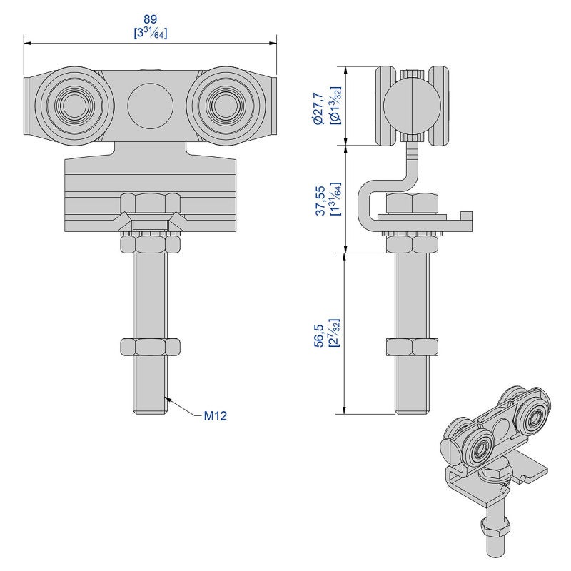 Lot de 2 montures en acier zingué pour SLID'UP 2000 - 180 kg - 3