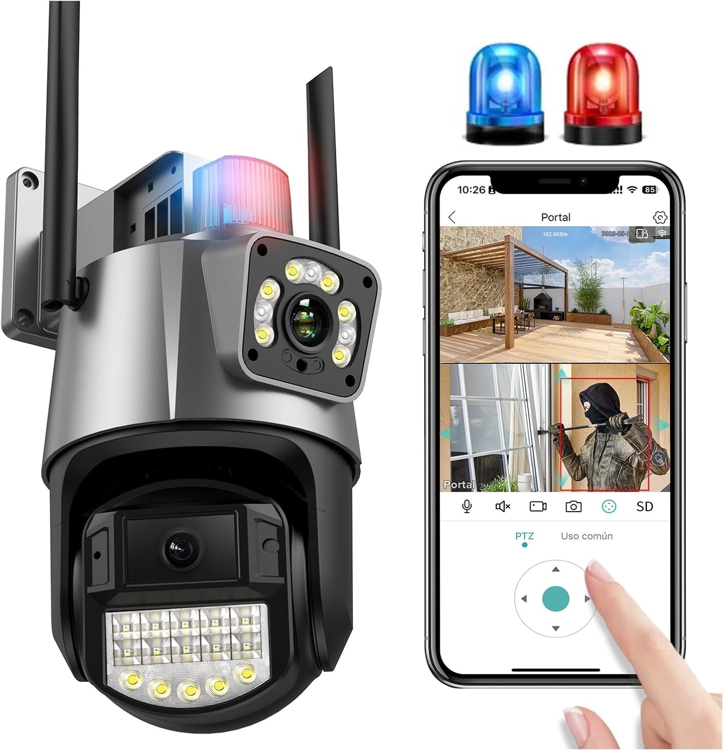 Caméra de sécurité, Caméra IP 4MP 4K Double Objectif écran Couleur ...